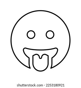 Grin tongue Emoji Icon in Line Style
