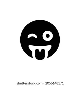 grin tongue wink Icon. Flat style design isolated on white background. Vector illustration