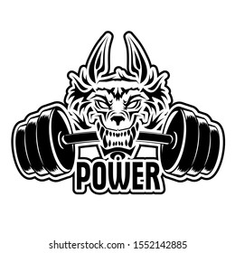 grin wolf snacking dumbbell logo