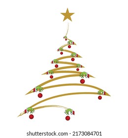 Grinch Hand Christmas Tree vector illustration