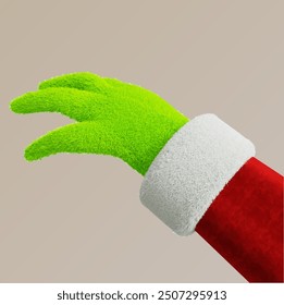 Grinch Mano Santa Año Nuevo 3D Vector