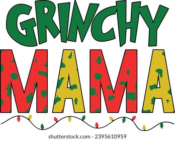 Diseño de camisetas Grinchy Mama Gift