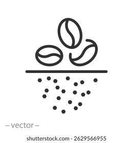 grind coffee icon, coffee grinder, linear vector illustration