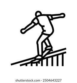 grind skateboard sport line icon vector. grind skateboard sport sign. isolated contour symbol black illustration