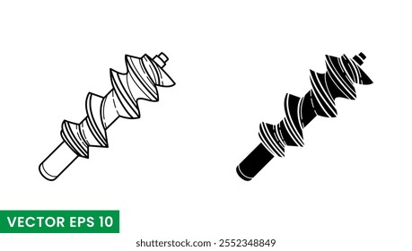 grinder blade line art and glyphs vector icon isolated on white background