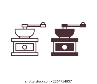 Grinder coffee icon vector illustration. Bean on isolated background. Grind sign concept.