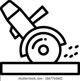 Grinder Cutter Concept, Power Tool for BlackSmith Vector Color Icon Design, Arc welding equipment and Metal Work Symbol on white background, Construction and Industrial manufacturing Sign