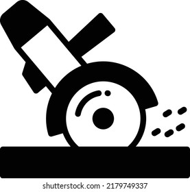 Grinder Cutter Concept, Power Tool for Black Smith Vector Icon Design, Arc welding equipment and Metal Work Symbol, Construction and Industrial manufacturing Sign
