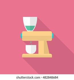 Grinder device icon , Vector flat long shadow design.