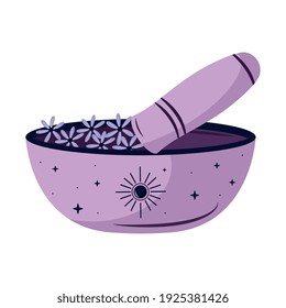 grinder and dish esoteric isolated icon vector illustration design