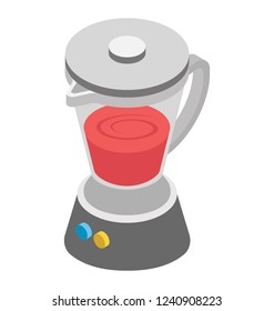 Grinder, fruit extract isometric icon design