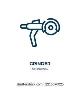 Grinder-Symbol. Lineare Vektorgrafik aus der Bausammlung. Rahmenschleifer-Symbol-Vektorgrafik. Dünnliniensymbol für Web- und mobile Apps, Logo, Printmedien.