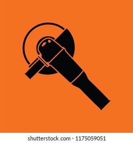 Grinder icon. Orange background with black. Vector illustration.