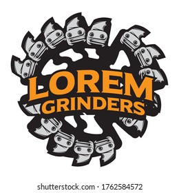 Grinder Icon, Perfect For Stump Grinding Business Logo