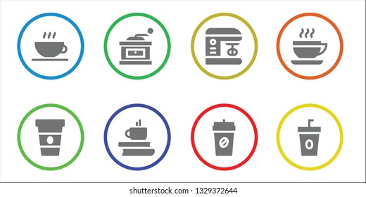 grinder icon set. 8 filled grinder icons.  Simple modern icons about  - Coffee shop, Coffee, Grinder, Mixer