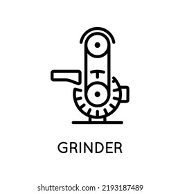 Grinder Icon. Tool, Sharpening, Grinding, Processing, Plastic, Metal, Wood. Vector sign in simple style isolated on white background. Original size 64x64 pixels.