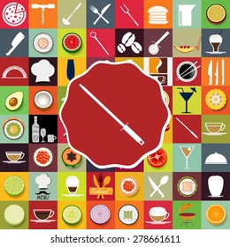 Grinder with icons of restaurants
