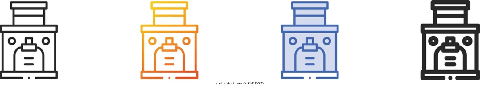 grinder icon.Thin Linear, Gradient, Blue Stroke and bold Style Design Isolated On White Background