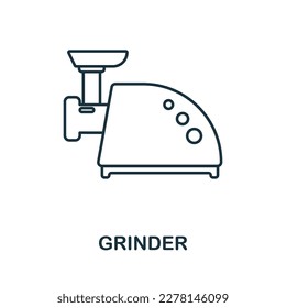 Grinder line icon. Simple element from kitchen collection. Creative Grinder outline icon for web design, templates, infographics and more