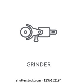 Grinder linear icon. Modern outline Grinder logo concept on white background from Construction collection. Suitable for use on web apps, mobile apps and print media.