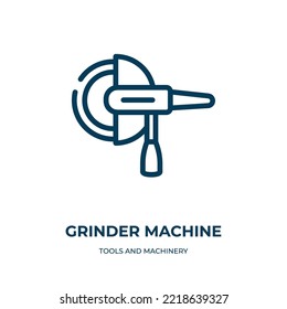 Grinder machine icon. Linear vector illustration from tools and machinery collection. Outline grinder machine icon vector. Thin line symbol for use on web and mobile apps, logo, print media.