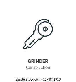 Grinder outline vector icon. Thin line black grinder icon, flat vector simple element illustration from editable construction concept isolated on white background