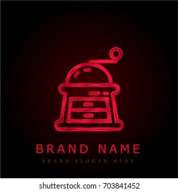 Grinder red chromium metallic logo