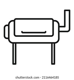 Grinder smokehouse icon outline vector. Bbq grill. Meat smoke