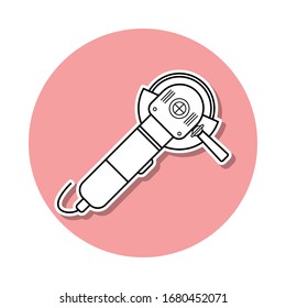 Icono de pegatina para moler. Línea delgada simple, contorno vector de herramientas de reparación doméstica iconos para ui y ux, sitio web o aplicación móvil