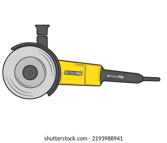 Grinder tool isolated on white background. Repair tool. Vector illustration