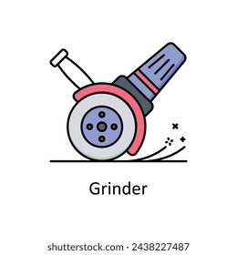 Grinder vector filled outline icon design illustration. Manufacturing units symbol on White background EPS 10 File