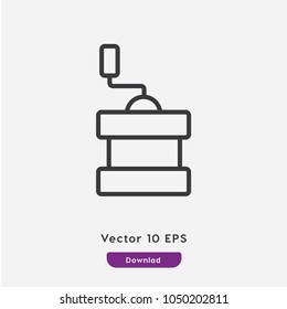 Grinder vector icon. Coffee grinder symbol. Best modern flat pictogram illustration for web and mobile apps design.