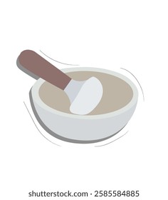 grinding bowl. mortar and pestle or bowl icon.Organic medicine and pharmaceutical utensil for aroma therapy and herbs.
