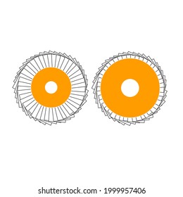 Grinding circles for grinding wheel and polishing steel. Vector illustration.
