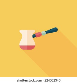 grinding coffee machine flat icon with long shadow,eps10