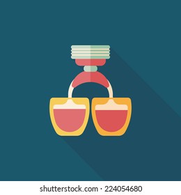 grinding coffee machine flat icon with long shadow,eps10
