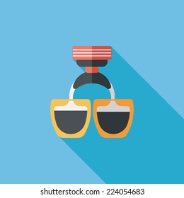 grinding coffee machine flat icon with long shadow,eps10
