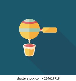 grinding coffee machine flat icon with long shadow,eps10