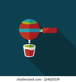 grinding coffee machine flat icon with long shadow,eps10