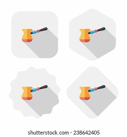 grinding coffee machine flat icon with long shadow, eps10