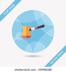 grinding coffee machine flat icon with long shadow,eps10