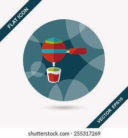 grinding coffee machine flat icon with long shadow,eps10