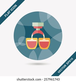 grinding coffee machine flat icon with long shadow,eps10