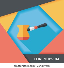 grinding coffee machine flat icon with long shadow,eps10