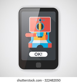 grinding coffee machine flat icon with long shadow,eps10