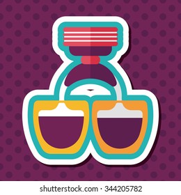 grinding coffee machine flat icon with long shadow,eps10