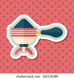 grinding coffee machine flat icon with long shadow,eps10