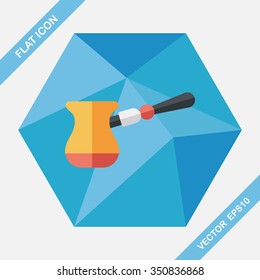 grinding coffee machine flat icon with long shadow,eps10