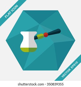 grinding coffee machine flat icon with long shadow,eps10