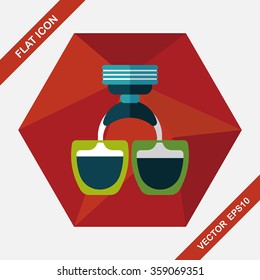 grinding coffee machine flat icon with long shadow,eps10